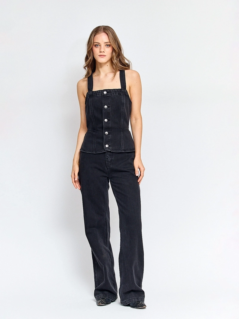 ENTERITO MUJER BARBADOS ALGODÓN LARGO DENIM - 2