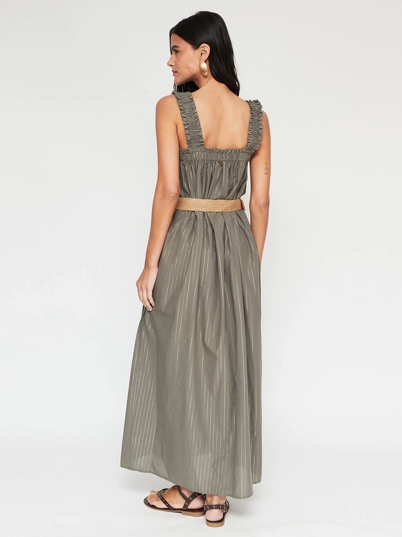 VESTIDO MUJER TATIENNE ALGODÓN LARGO LÍNEAS - 3