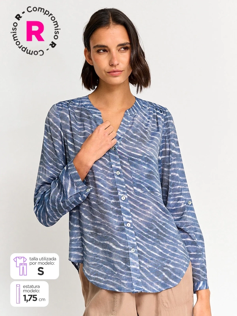 BLUSA MUJER REGATTA MANGA LARGA ESTAMPADA - 1