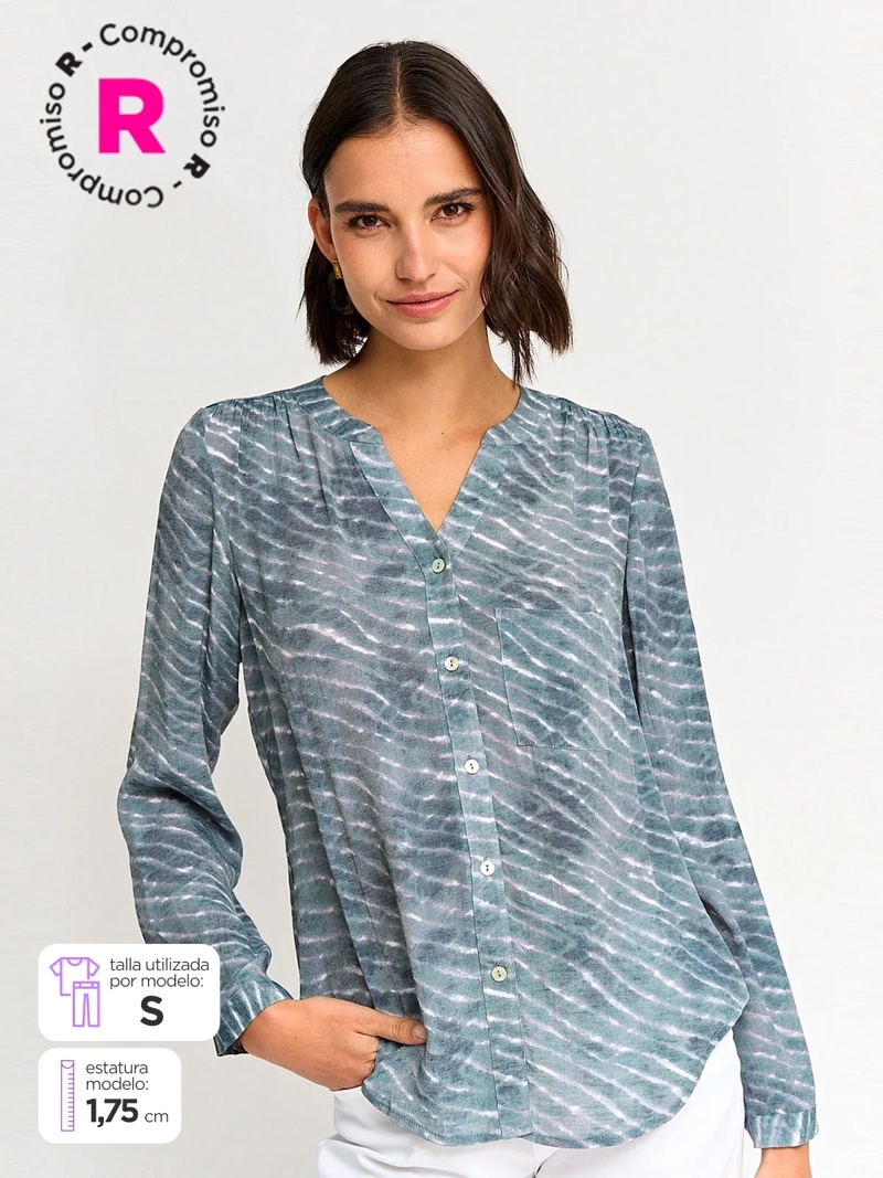 BLUSA MUJER REGATTA MANGA LARGA ESTAMPADA - 1