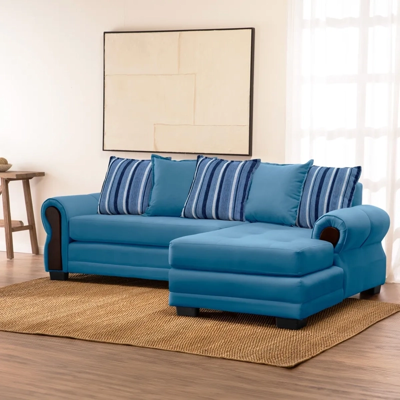 SECCIONAL DERECHO LIVING FACTORY ARIZONA 4 CUERPOS AZUL - 8