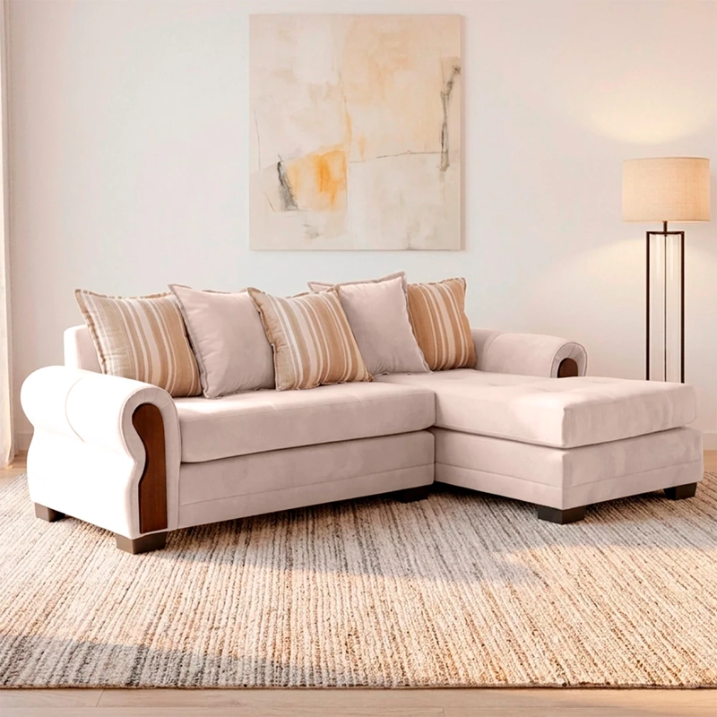SECCIONAL DERECHO LIVING FACTORY ARIZONA 4 CUERPOS BEIGE