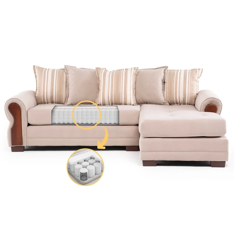 SECCIONAL DERECHO LIVING FACTORY ARIZONA 4 CUERPOS BEIGE - 2