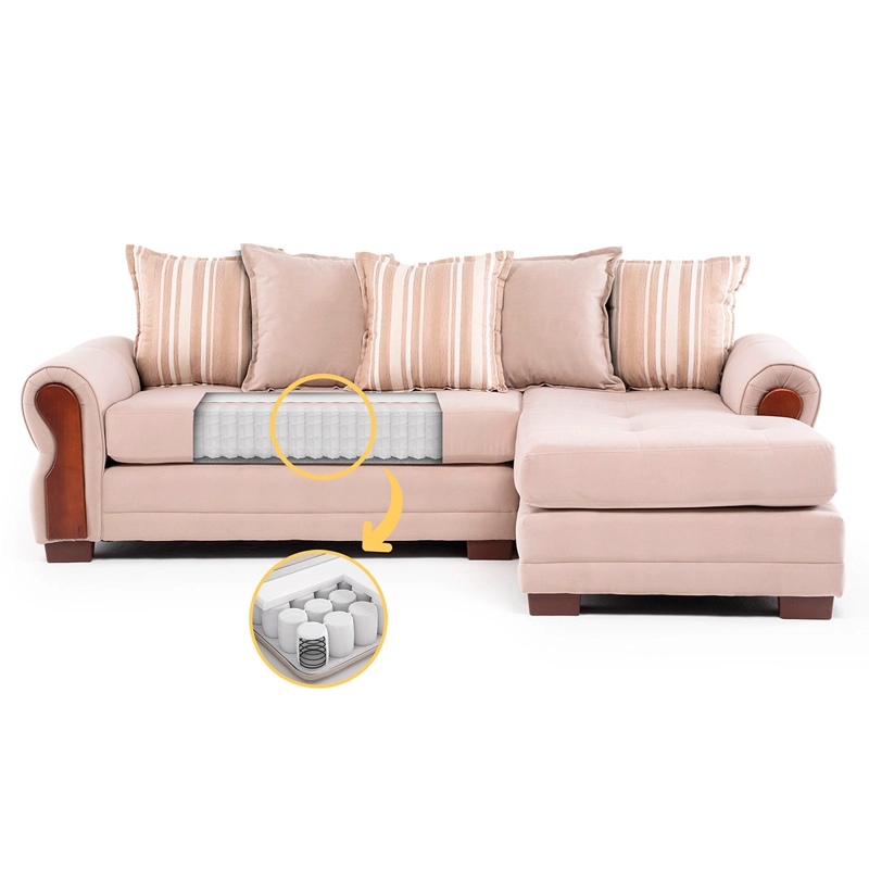 SECCIONAL DERECHO LIVING FACTORY ARIZONA 4 CUERPOS BEIGE - 3