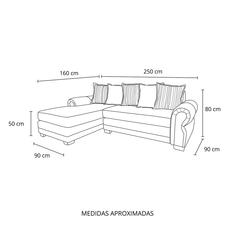 SECCIONAL IZQUIERDO LIVING FACTORY ARIZONA 4 CUERPOS GRIS - 8
