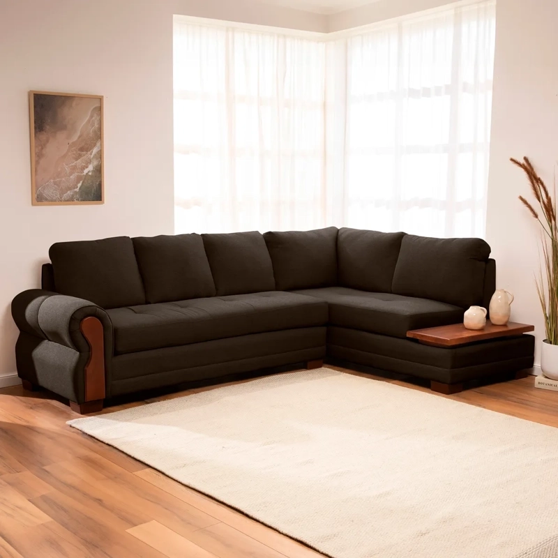 SECCIONAL DERECHO LIVING FACTORY MICHIGAN 6 CUERPOS CAFÉ - 10
