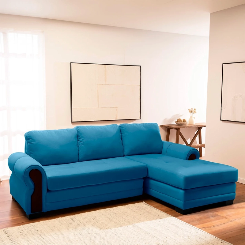 SECCIONAL DERECHO LIVING FACTORY OREGON 4 CUERPOS AZUL - 1