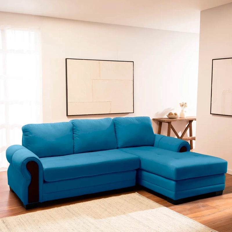 SECCIONAL DERECHO LIVING FACTORY OREGON 4 CUERPOS AZUL - 9