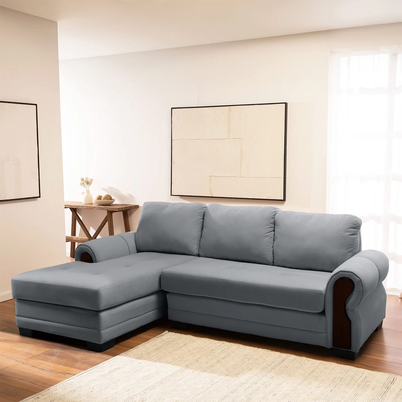 SECCIONAL IZQUIERDO LIVING FACTORY OREGON 4 CUERPOS GRIS