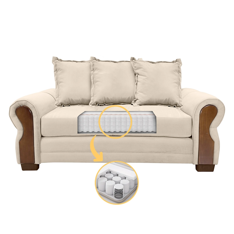 SOFÁ LIVING FACTORY ARIZONA 2 CUERPOS BEIGE - 2