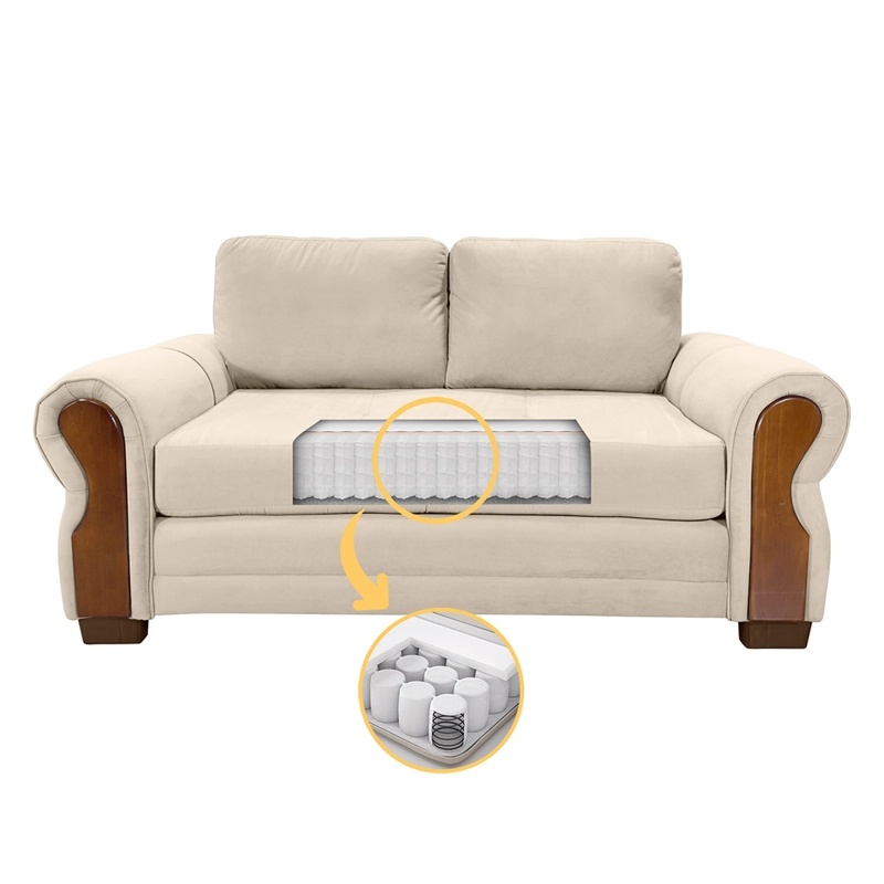 SOFÁ LIVING FACTORY OREGON 2 CUERPOS BEIGE - 2