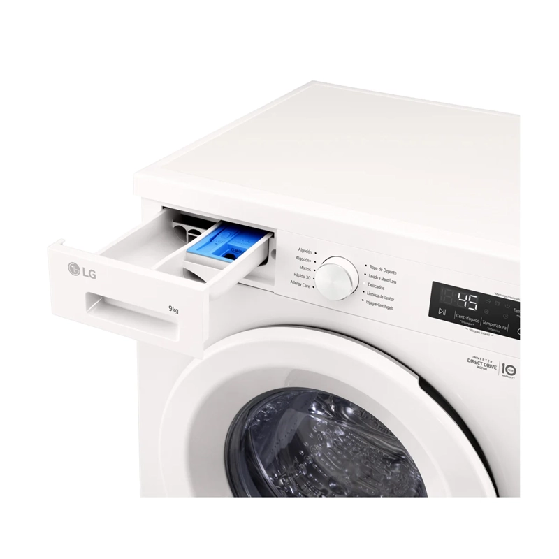 LAVADORA CARGA FRONTAL LG WM9GWVFS6 9KG BLANCO - 5