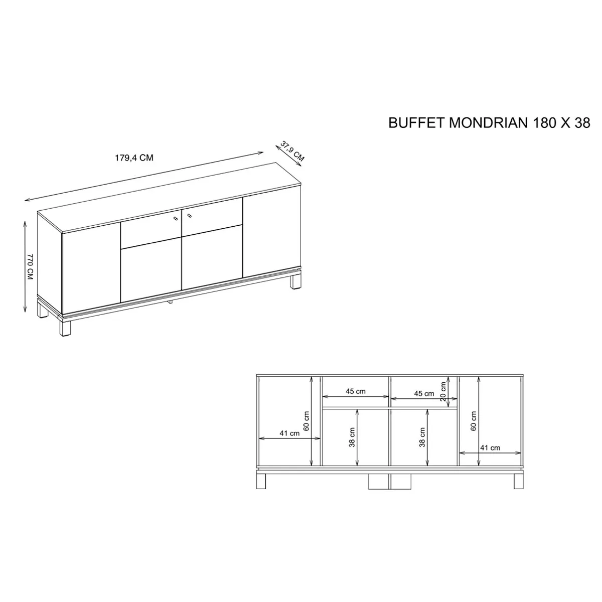 BUFFET DECOCASA MONDRIAN 4P - 3
