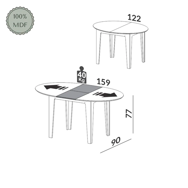 JUEGO DE COMEDORE DECOCASA TM70 PLEGABLE 6S CAFÉ - 5