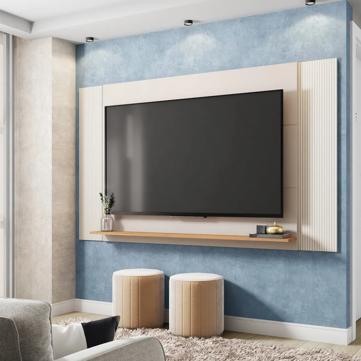 PANEL TV DECOCASA MONDRIAN 65" BEIGE - 4
