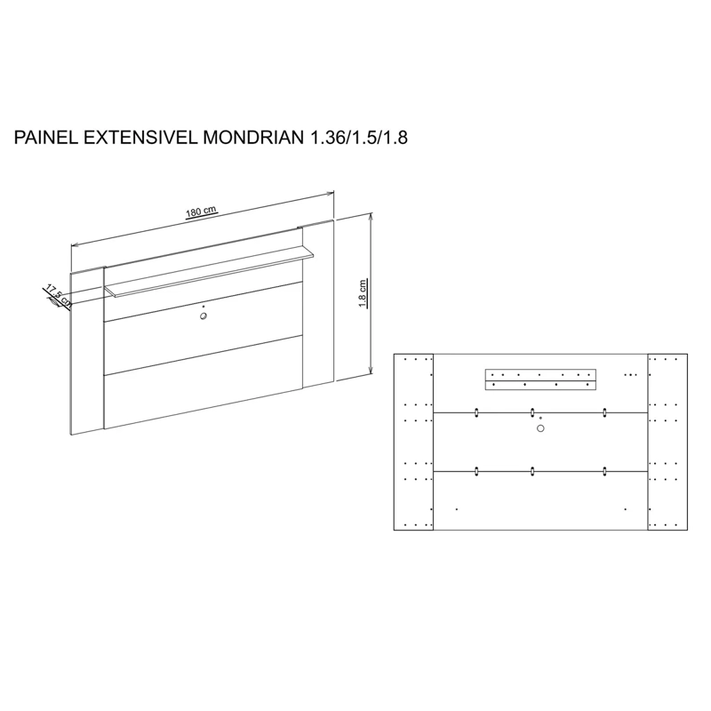 PANEL+RACK TV DECOCASA MONDRIAN 46" - 2