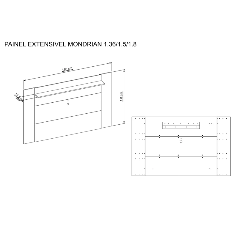 PANEL+RACK TV DECOCASA MONDRIAN 46" - 2