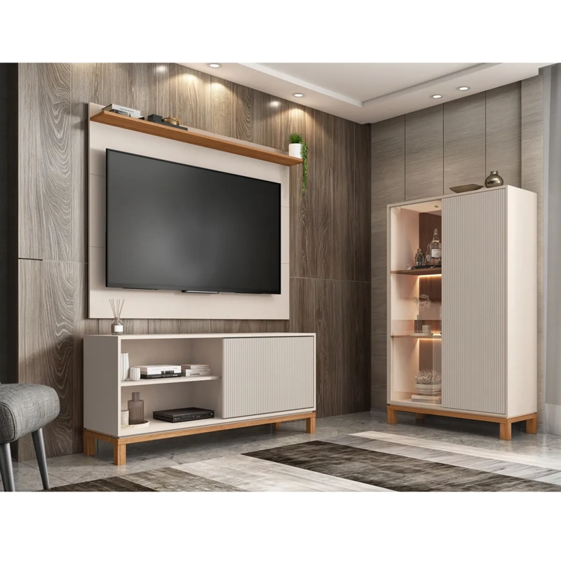 PANEL+RACK TV+VITRINA DECOCASA MONDRIAN 46" - 1