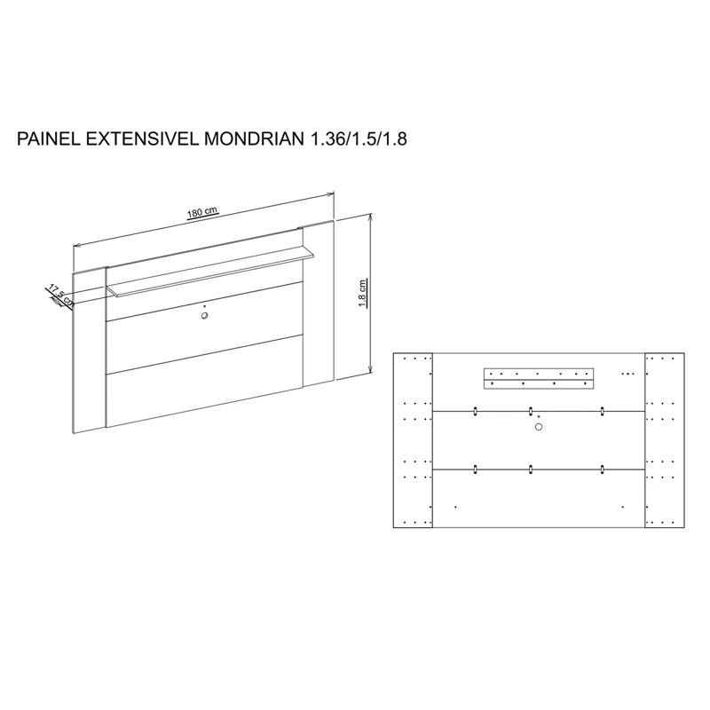 PANEL+RACK TV+VITRINA DECOCASA MONDRIAN 46" - 5
