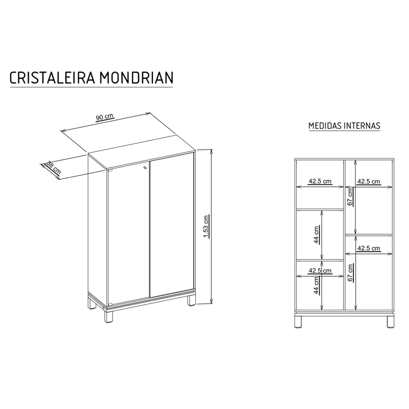 PANEL+RACK TV+VITRINA DECOCASA MONDRIAN 46" - 7