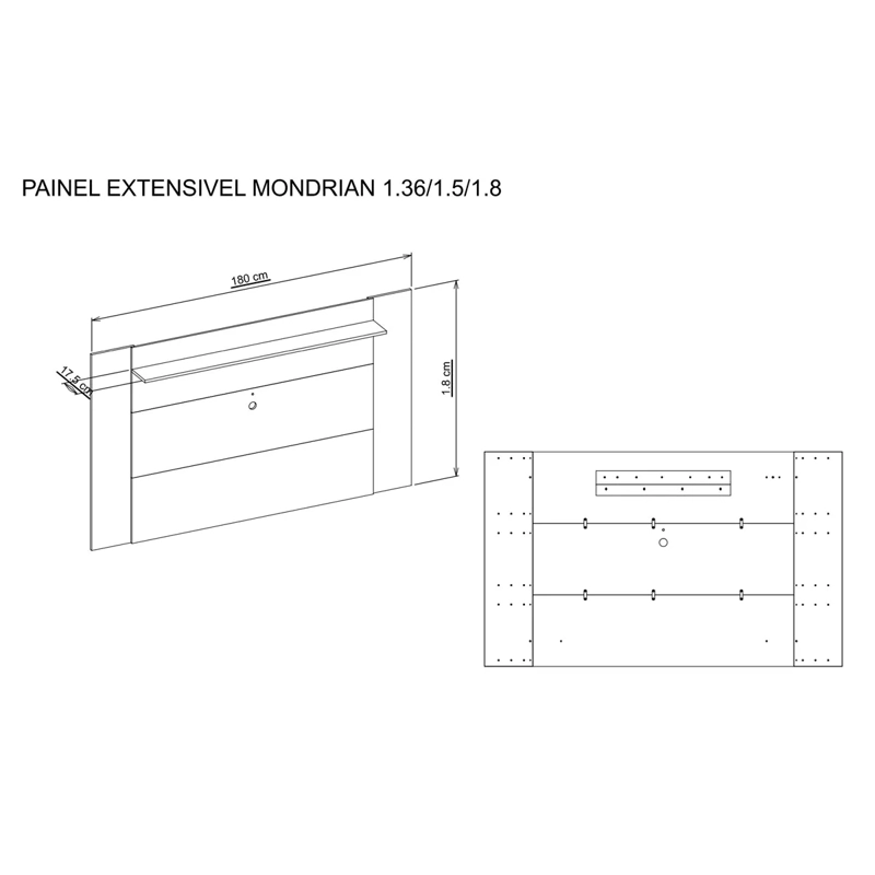 PANEL+RACK TV DECOCASA MONDRIAN 55" - 2
