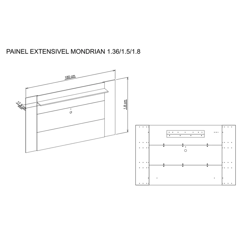 PANEL+RACK TV DECOCASA MONDRIAN 65" - 4