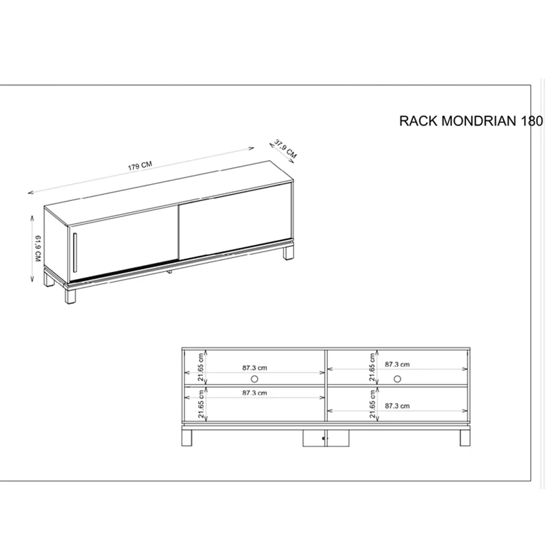 PANEL+RACK TV DECOCASA MONDRIAN 65" - 5