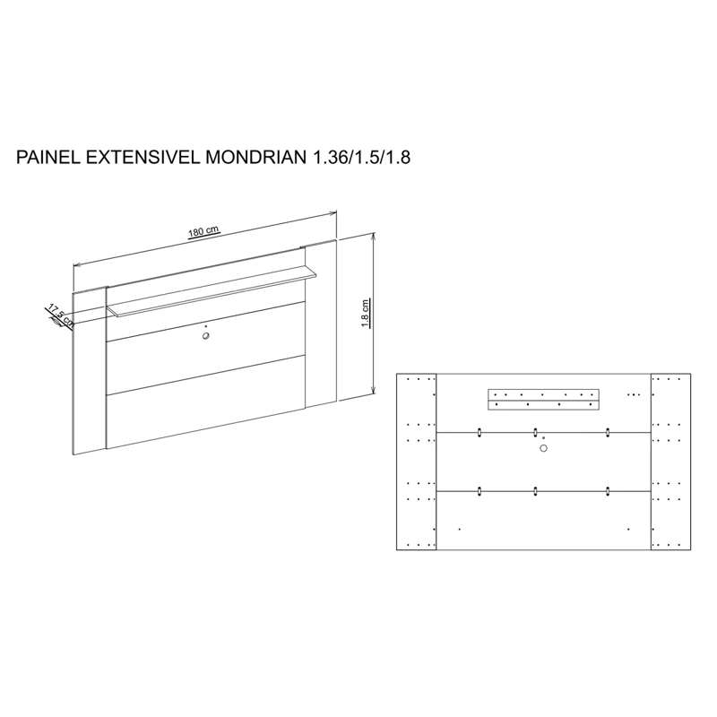 PANEL+RACK TV DECOCASA MONDRIAN 65" - 4