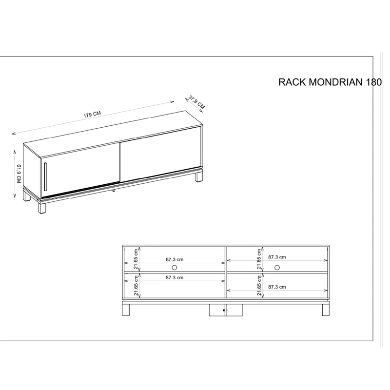 PANEL+RACK TV DECOCASA MONDRIAN 65" - 5