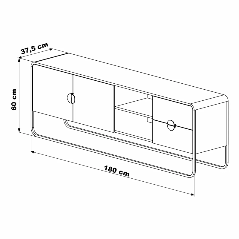 RACK TV DECOCASA LUNA 50" 2P 2C - 4