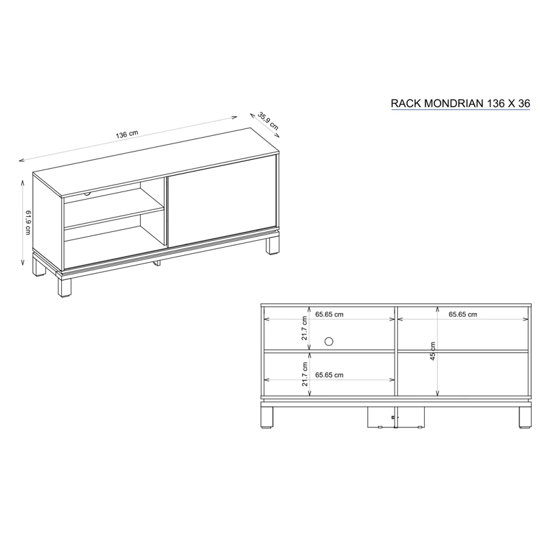 RACK TV DECOCASA MONDRIAN 1P 1C 46" - 4