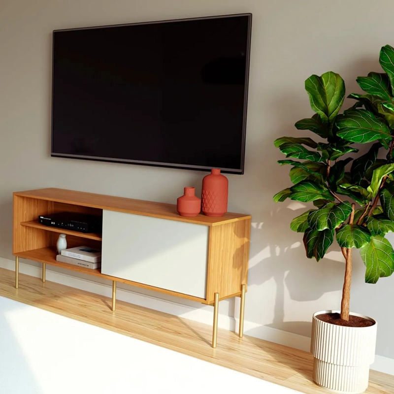 RACK TV DECOCASA R516 50" 1P CAFÉ - 4