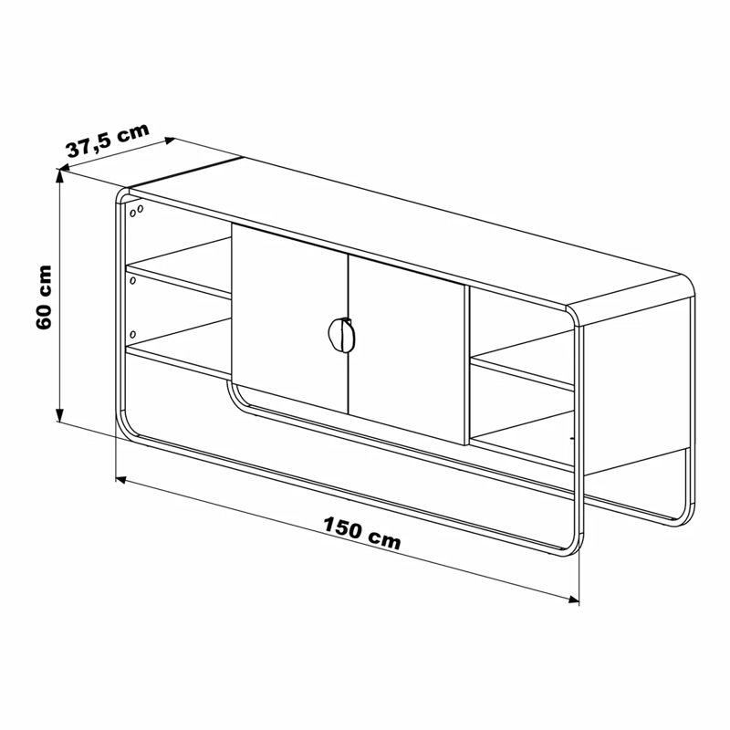 SET MUEBLES DECOCASA LUNA NEGRO - 6