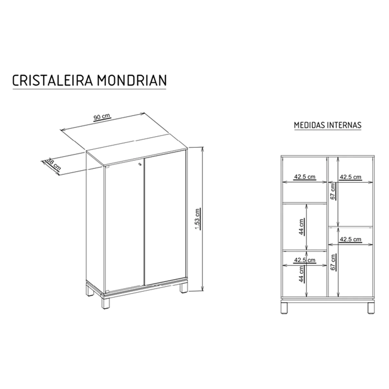 VITRINA DECOCASA MONDRIAN 1P BEIGE - 2