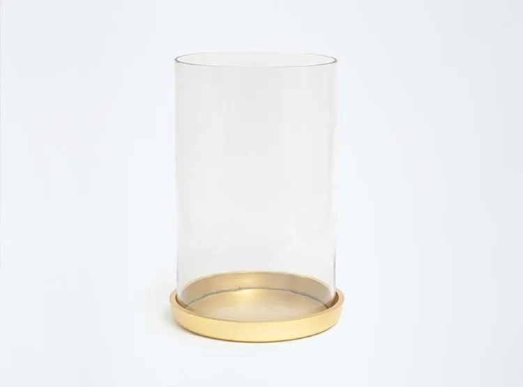 FAROL RIPLEY HOME VIDRIO PLATO DORADO 20X37 CM - 1