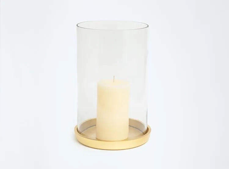 FAROL RIPLEY HOME VIDRIO PLATO DORADO 20X37 CM - 2