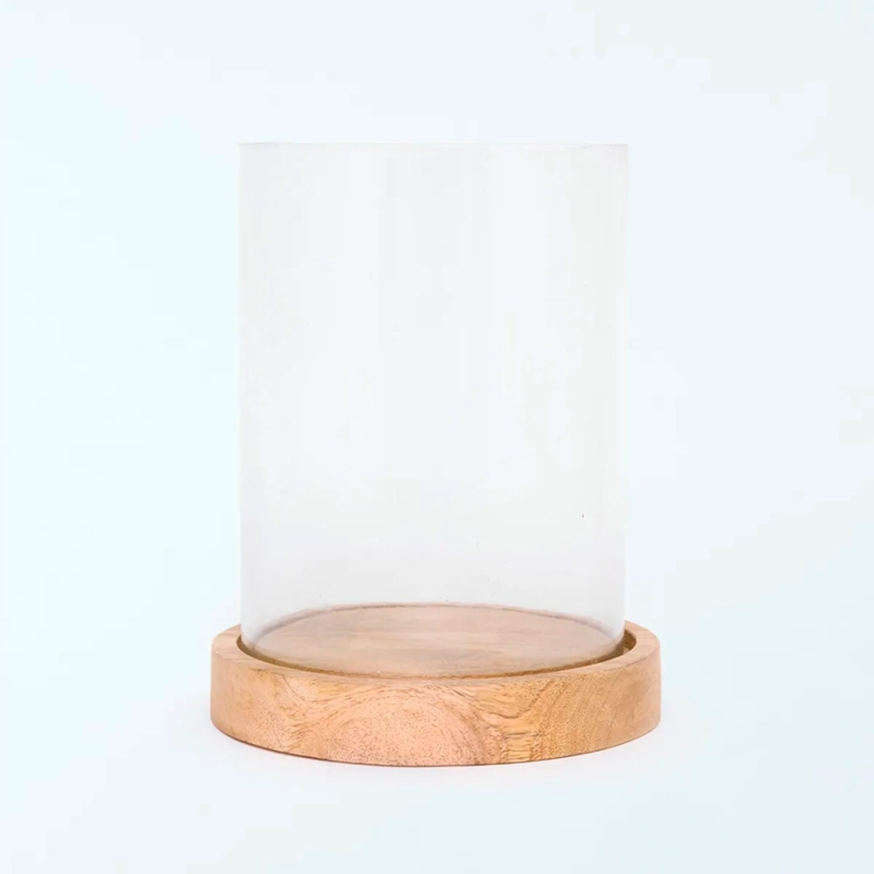 PORTAVELA MAISON LINETT VIDRIO BASE MADERA - 2
