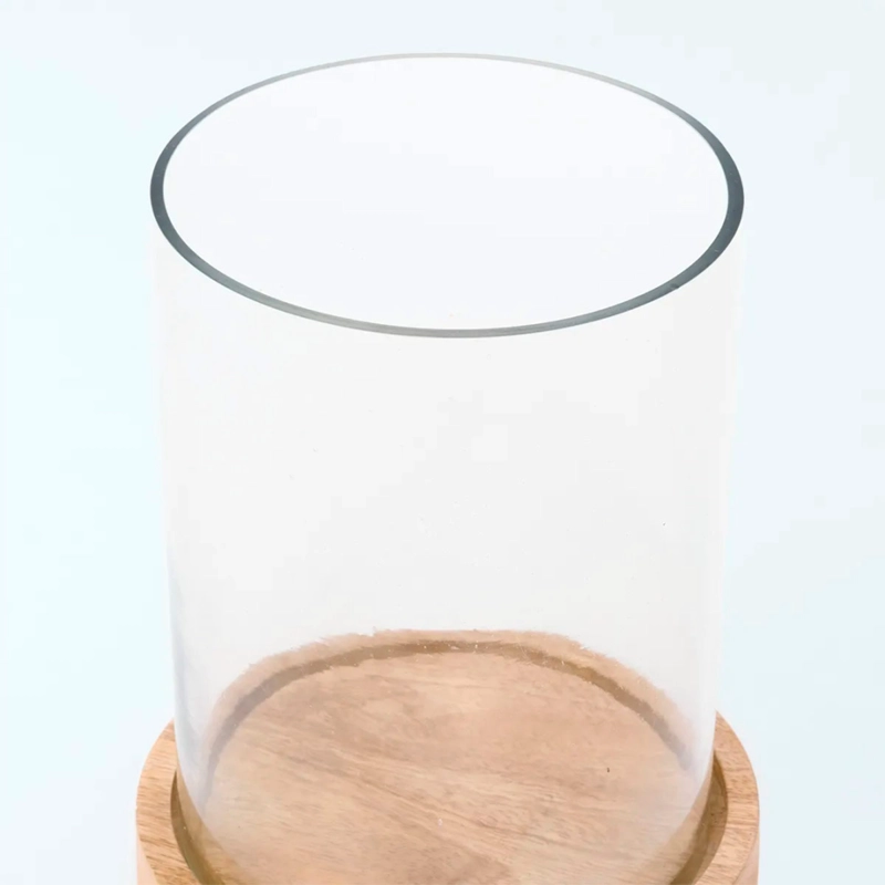 PORTAVELA MAISON LINETT VIDRIO BASE MADERA - 3