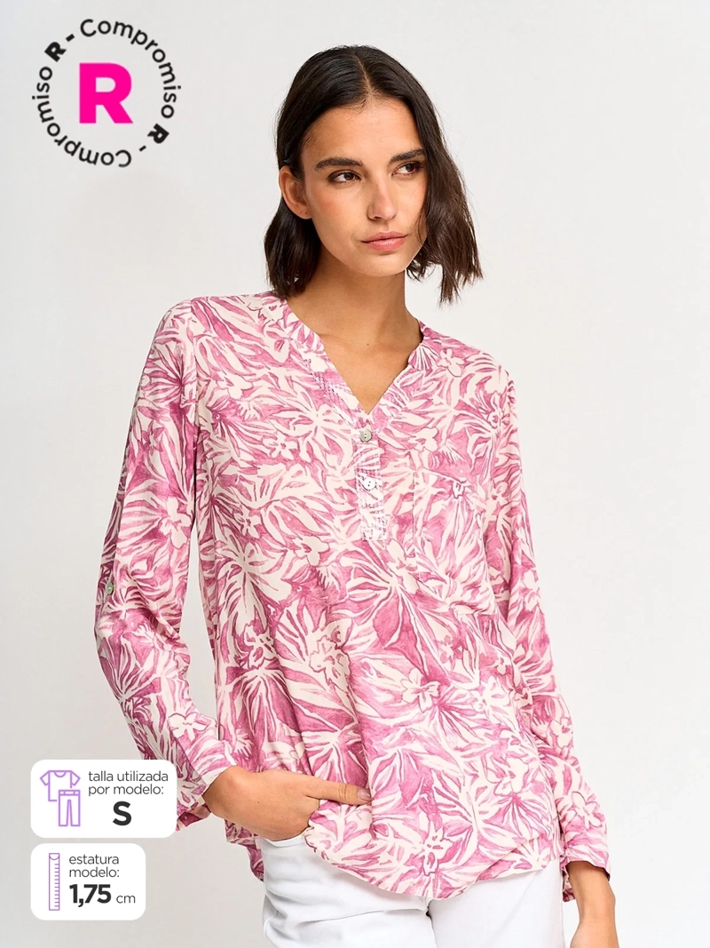 BLUSA MUJER REGATTA MANGA LARGA BOLSILLO LENTEJUELAS - 1