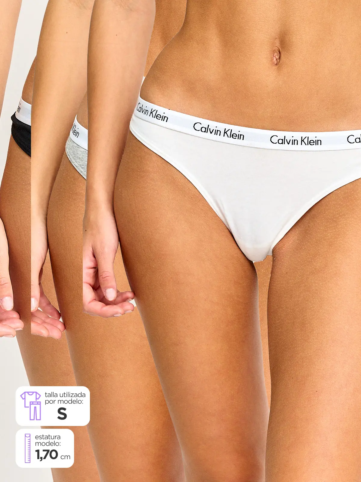 PACK 3 CALZONES CALVIN KLEIN TANGA QD3587 - 1