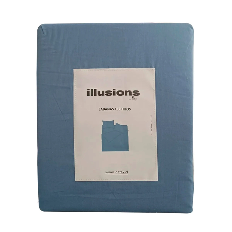 JUEGO DE SÁBANAS ILLUSIONS ELEMENT 180 HILOS 1 PLAZA AZUL - 2