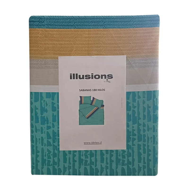 JUEGO DE SÁBANAS ILLUSIONS ESTAMPADO MUGE 180 HILOS 1 PLAZA - 2