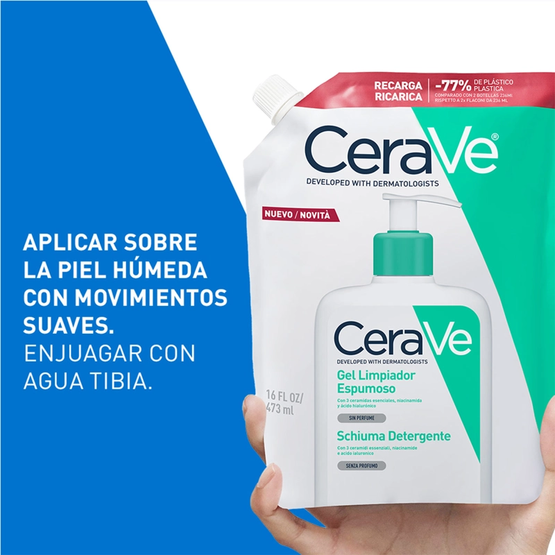 REFILL LIMPIADOR CERAVE ESPUMOSO 473 ML - 5