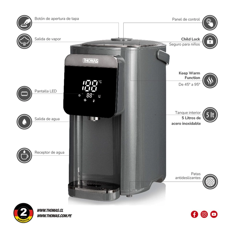 HERVIDOR THOMAS 5 LT TH-TK50 - 6