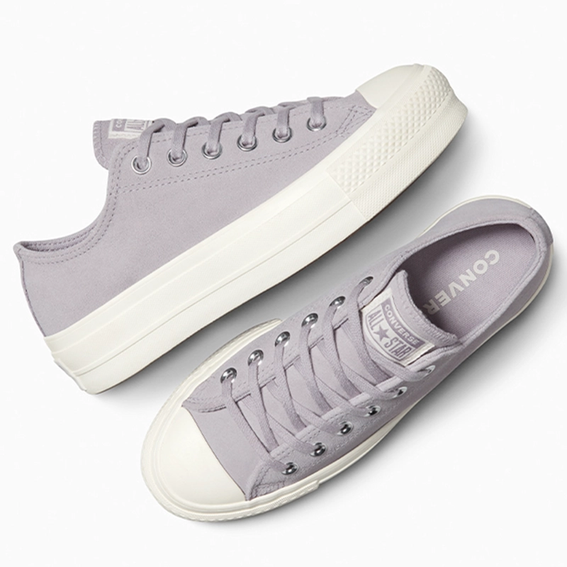 ZAPATILLAS MUJER CONVERSE URBANAS MORADO CHUCK TAYLOR ALL STAR LIFT CUERO - 4