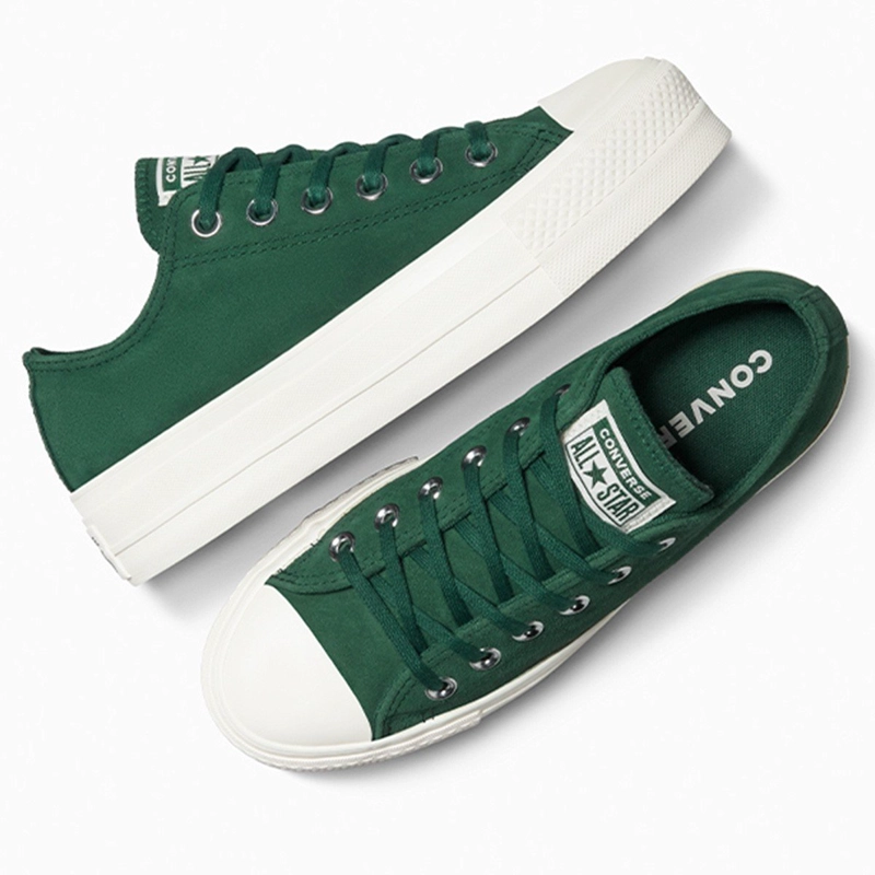 ZAPATILLAS MUJER CONVERSE URBANAS VERDE CHUCK TAYLOR ALL STAR LIFT CUERO - 4