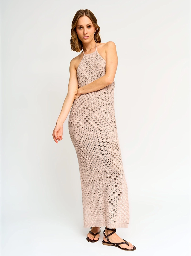 VESTIDO MUJER BARBADOS ALGODÓN LARGO TEJIDO - 2
