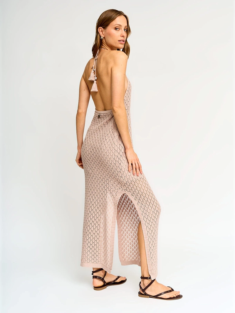 VESTIDO MUJER BARBADOS ALGODÓN LARGO TEJIDO - 3