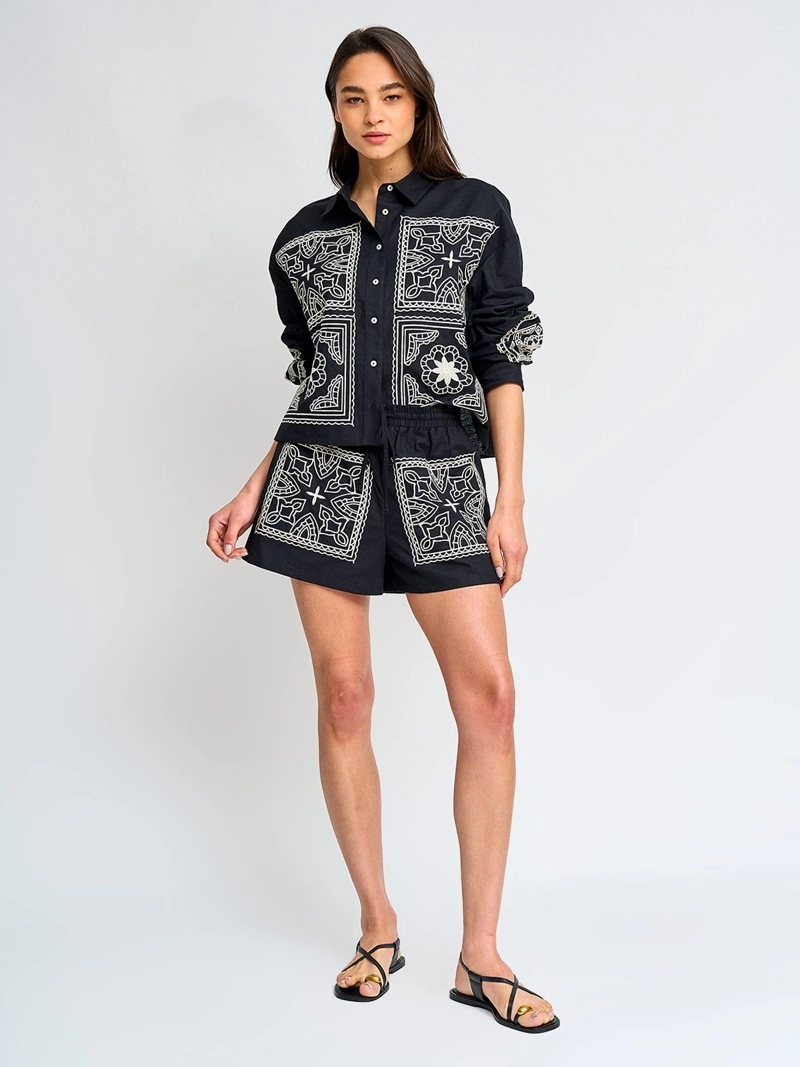 SHORT MUJER MARQUIS ALGODÓN BORDADO - 4