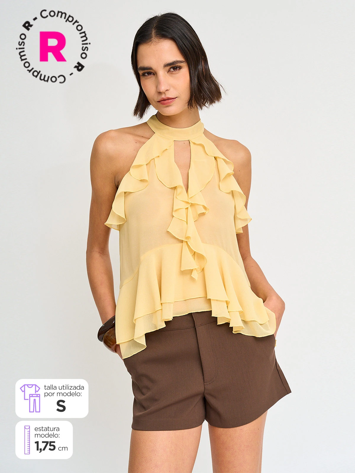 BLUSA MUJER MARQUIS HALTER VUELOS - 1